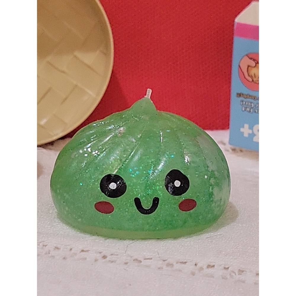 Rainbow Mystery Squishy Bun Green Sugar Edition Squeezable Stress Reliever.